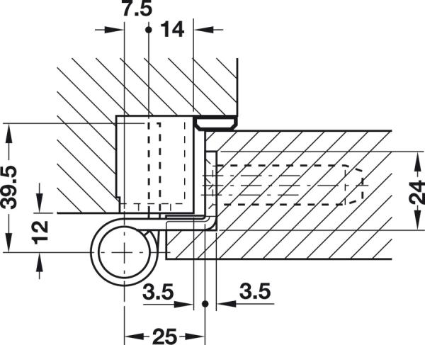 Objekttürband Edelstahl matt VX 7939/120 für gefälzte Objekttüren bis 120 kg Simonswerk